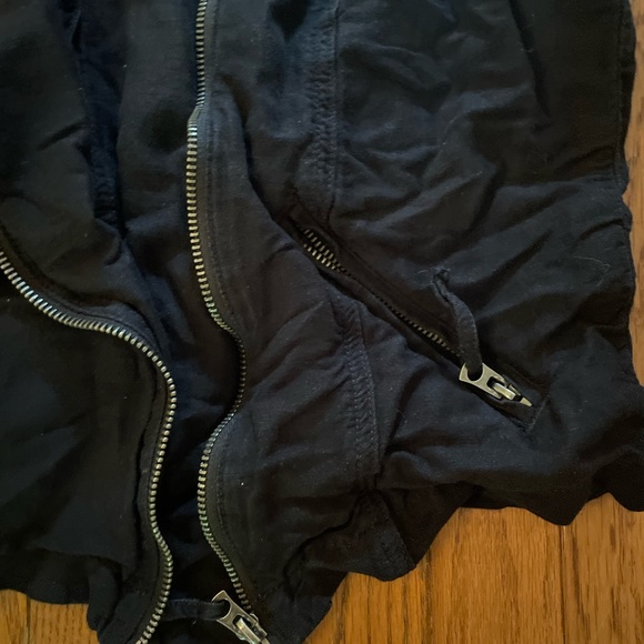 Lucky black unisex zippered moto vest linen sleeveless pockets adjustable back - Picture 8 of 9